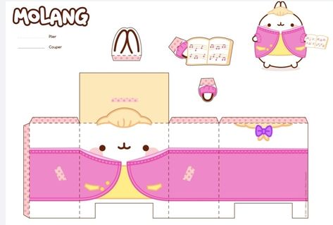 Papercraft Molang, 3d Templates, Learn Islam, Blind Bags, Paper Cutout, Pusheen, Planner Template, Miraculous Ladybug, Paper Dolls