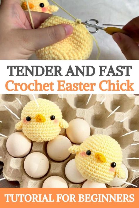 Easter Crochet Patterns Free, Fast Crochet, Crochet Easter, Easter Crochet Patterns, Crochet Animals Free Patterns, Easter Chick, Crochet Amigurumi Free, Holiday Crochet, Haken Baby