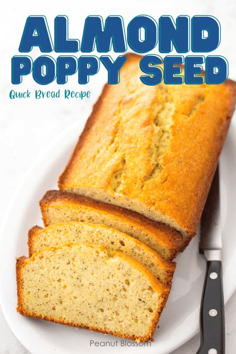 Almond Poppy Seed Bread Poppy Seed Bread With Glaze, Almond Poppyseed Bread, Poppyseed Bread Recipe, School Morning Breakfast, Almond Poppy Seed Bread, Poppy Seed Bread Recipe, Almond Poppyseed, Almond Bread Recipe, Poppyseed Bread