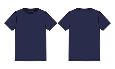 Fashion Flat Sketch, T Shirt Sketch, Color Template, Shirt Sketch, T Shirt Design Template, Navy Blue T Shirt, Flat Sketches, T Shirt Png, Navy Blue Shirts