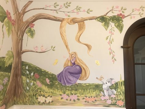 Princess Wall Mural, Wall Mural Diy, Mural Diy, Wall Murals Diy, Baby Room Inspiration, Princess Room, Wallpaper Murals, Big Girl Rooms, Painting Wallpaper