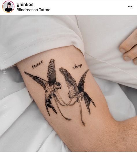 Change Tattoo, Freedom Tattoos, Small Chest Tattoos, Swallow Tattoo, Hand Tattoos For Women, Bird Tattoo, Discreet Tattoos, Black Ink Tattoos, Little Tattoos