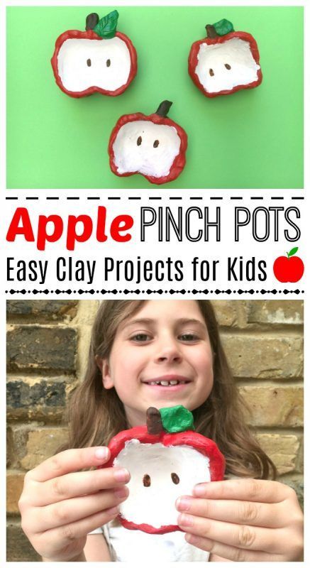 Pinch Pots For Kids, Clay Art Projects For Kids, Easy Clay Projects, Apple Craft For Kids, Clay Projects For Kids, Diy Apple, Apple Preschool, Clay Crafts For Kids, Fall Activity