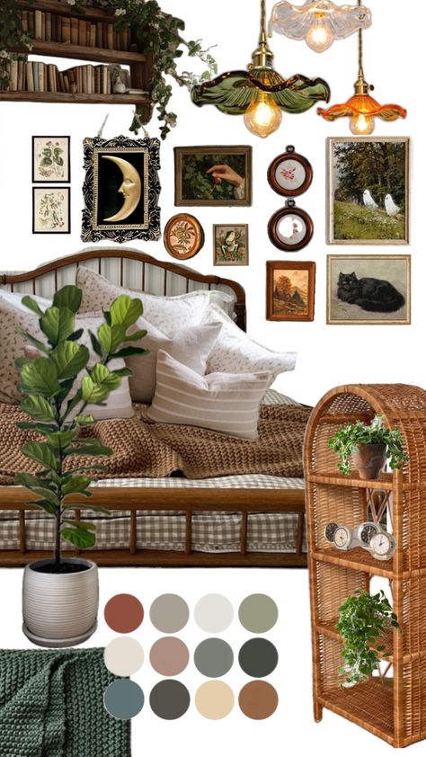 Cottagecore bedroom cozy Cottagecore Bedroom Furniture, Bloxburg Boho Bedroom, Cottagecore Studio Apartment, Cottage Core House Decor, Apothecary Bedroom, Cottagecore Apartment Decor, Granola Bedroom, Vintage Cottagecore Bedroom, Cottagecore House Aesthetic