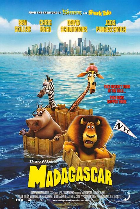 I love this movie! I remember watching this with my dad. Hilarious Animation Dreamworks, Kuda Nil, Madagascar Movie, Tam Film, Boogie Wonderland, King Julien, Animated Movie Posters, David Schwimmer, Film Disney