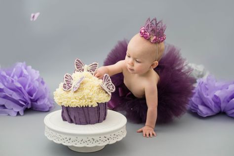 Butterfly Cake Smash, Purple Butterfly Cake, First Year Birthday, One Year Birthday, Butterfly Cake, Saratoga Springs Ny, Butterfly Cakes, Saratoga Springs, Gorgeous Cakes