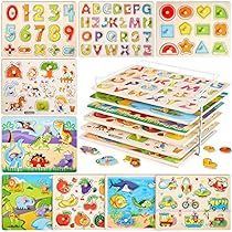 Toddler Puzzles, Wooden Shape Puzzle, Alphabet For Toddlers, Puzzle Storage, Baby Puzzles, Wood Chess Set, Family Puzzles, Puzzles For Toddlers, Tic Tac Toe Game