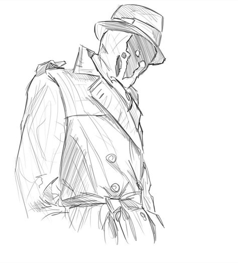 Rorschach Watchmen, Dc Artwork, Comic Art Sketch, Photography Artistic, Sketch Photoshop, Sketchbook Inspo, Man Sketch, Best Anime Drawings, Animatronic Fnaf