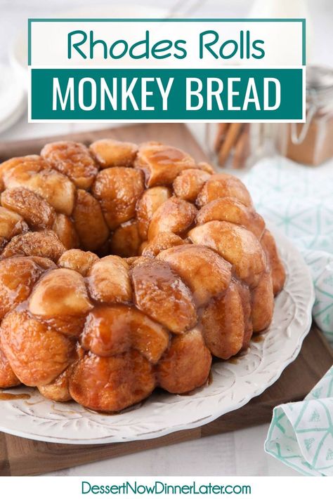 Rhodes Rolls Pull Apart Bread, Dinner Roll Monkey Bread, Monkey Bread Recipe With Rhodes Rolls, Rolo Pull Apart Bread, Monkey Bread With Yeast Rolls, Sticky Pull Apart Bread, Rhodes Pull Apart Bread, Rhodes Dinner Rolls Cinnamon Rolls, Cinnamon Roll Pull Apart Bread