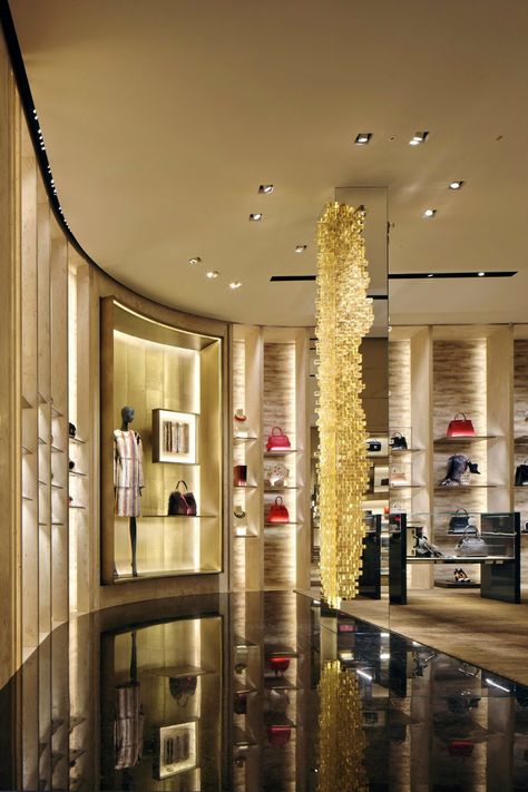 Fendi Store, Retail Interior Design, Store Interiors, Milan Design, Retail Store Design, Boutique Interior, Retail Interior, Store Interior, Shop Interior Design