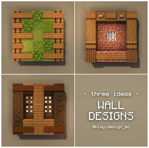 Minecraft Wall Depth, Minecraft Wall Inspiration, Minecraft Brick Wall Design, Minecraft Wall Texturing, Minecraft Interior Wall Design Ideas, Minecraft Map Wall Ideas, Minecraft Sign Board Design, Spruce Walls Minecraft, Minecraft Spruce Wall Design