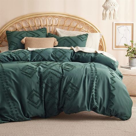 Boho Bed Comforters, Emerald Green Duvet Cover, Colorful Comforter Sets, Teal Comforter Bedroom, Bedroom Duvet Covers Ideas Color Schemes, Emerald Green Bedding Ideas, Boho Comforter Sets Bohemian Bedding, King Bed Bedding Ideas, Emerald Comforter