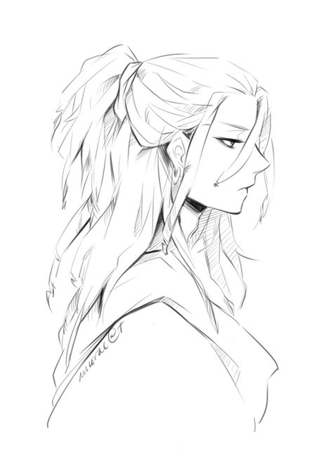 by tumblr ancore Braided Hairstyles Reference Drawing, Wild Hair Drawing Reference, Male Long Hairstyles Drawing Reference, Male With Long Hair Drawing, Long Hair Styles Drawing, Long Male Hairstyles Drawing, Male Long Hairstyles Drawing, Long Hair Drawing Reference Male, Mens Hair Drawing Reference