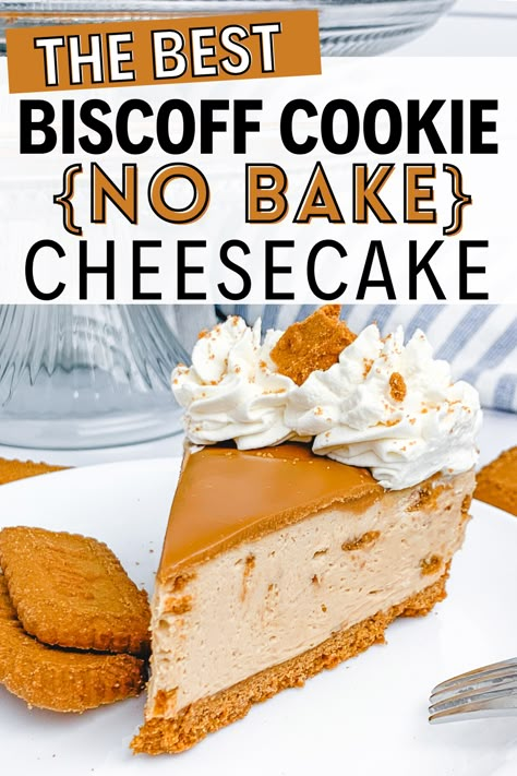 No Bake Biscoff Nutella Cheesecake, No Bake Cheesecake Biscoff, Lotus Cookie Butter Recipes, Cookie Butter No Bake Cheesecake, Butter Cookie Cheesecake, Lotus Cookie Cheesecake, Biscoff Cookie Cheesecake, Biscoff Recipes Cheesecake, Biscoff Cookie Butter Pie