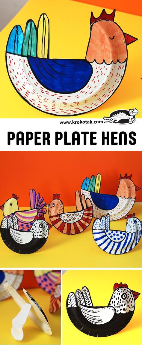 papieren kippetjes Paper Plate Art, Chicken Crafts, Chicken Art, Paper Plate Crafts, Plate Crafts, Easter Art, Kindergarten Art, Camping Art, Paper Crafts For Kids