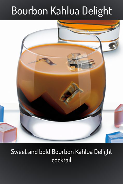 Bourbon Kahlua Delight, Sweet and bold Bourbon Kahlua Delight cocktail Bourbon Cream Cocktail, Kaluah Recipes Cocktails, Bourbon Bar Ideas, Sophisticated Cocktails, Bourbon Mixed Drinks, Manly Cocktails, Bourbon Drinks Recipes, Kahlua Drinks, Bourbon Liquor