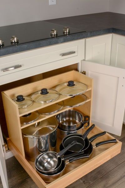 cliqstudios-products-base-Pots&pans_organizer-400x600 Desain Pantry, Kabinet Dapur, Kitchen Pantry Design, Diy Kitchen Storage, Kitchen Cabinet Storage, Pots Pans, Kitchen Room Design, Pantry Design, Kitchen Inspiration Design