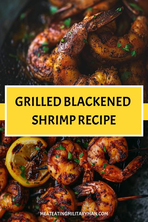 Easy Grilled Blackened Shrimp Recipe Blackened Grilled Shrimp, Blackened Shrimp Recipe, Blackened Recipes, Grilled Prawns Recipe, Argentinian Shrimp Recipe, Louisiana Bbq Shrimp, Fish Recipes Pan Seared, Bbq Shrimp Recipe, Shrimp Grilled