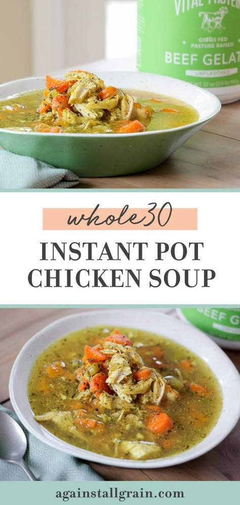 Elimination Diet Soup Recipes, Uc Recipes, Instapot Soup Recipes, Gut Healing Soup, Instant Pot Chicken Soup, Ulcer Diet, Chicken And Vegetable Soup, Ble Recipes, Whole30 Instant Pot