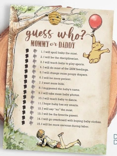 Winnie The Poor Gender Reveal, Winnie The Pool Gender Reveal, Pooh Bear Gender Reveal Ideas, Winnie The Pooh Gender Reveal Games, Classic Winnie The Pooh Baby Shower Ideas, Whinny The Pooh Baby Shower Ideas Boy, Pooh Themed Baby Shower Ideas, Winnie The Pooh Baby Shower Games, Winnie The Pooh Gender Reveal Ideas