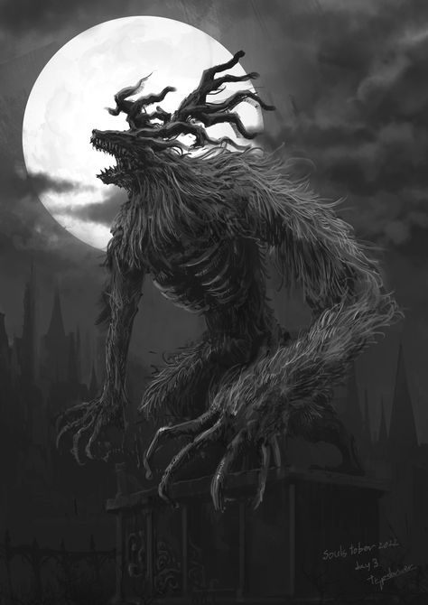 Bloodborne Monster Art, Bloodborne Beast, Bloodborne Monsters, Soul Magic, Bloodborne Art, Mythical Creatures Fantasy, Dark Creatures, Dark Souls Art, Creature Artwork