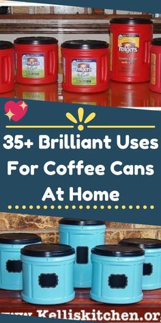 Coffee Can Diy Projects, Folgers Coffee Container, Plastic Coffee Cans, Plastic Coffee Containers, Diy Cubbies, Coffee Can Crafts, Creamer Container, Coffee Canisters, Folgers Coffee