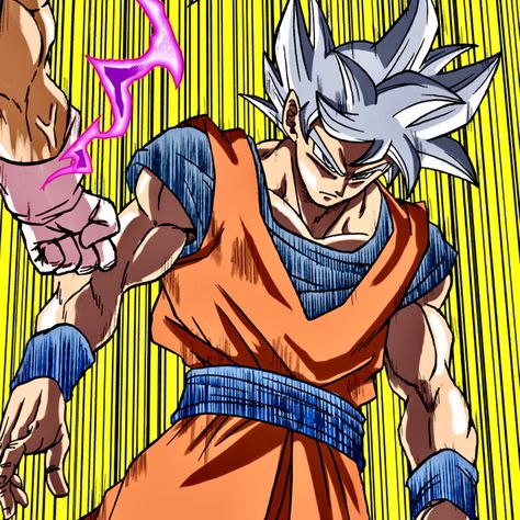 Goku Goku Manga Panel Coloured, Mui Goku Manga Colored, Ultra Instinct Goku Manga, Goku Ultra Instinct Manga, Goku Manga Color, Ui Goku, Mui Goku, Goku Pfp, Goku Mui