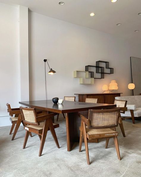 George Nakashima, Charlotte Perriand, Pierre Jeanneret, Apartment Inspiration, Mid Century House, Chandigarh, Arm Chair, Just Amazing, Dining Furniture