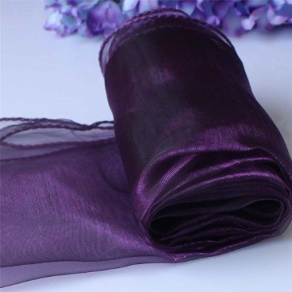 Yontree 10Pcs Sheer Organza Table Runner Wedding Party Banquet Decoration 12" x 108" Photo Backdrop Frame, Organza Table Runner, Table Runners For Wedding, Table Runner Wedding, Cheap Table, Backdrop Frame, Banquet Decorations, Organza Wedding, Chair Sashes