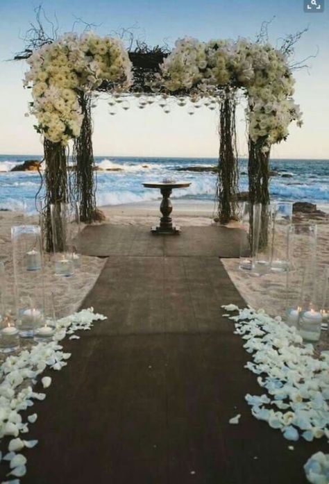 Stunning beach wedding scene Wedding Ceremony Ideas, Cheap Wedding Flowers, Beach Wedding Inspiration, Wedding Beach Ceremony, Beach Ceremony, Beach Wedding Decorations, Wedding Set Up, Have Inspiration, Wedding Beach