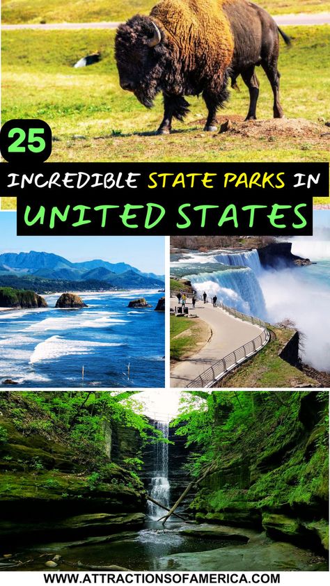 Immerse yourself in the natural wonders of some of the most beautiful state parks in America. With scenic trails, vibrant wildlife, and awe-inspiring vistas, these destinations promise unforgettable experiences for all who visit. Which stunning park will inspire your next getaway? #stateparks #usa Best State Parks In America, Places To Travel In The Us, State Parks Usa, 50 States Travel, Baxter State Park, Smith Rock State Park, Napali Coast, Custer State Park, Time In Nature