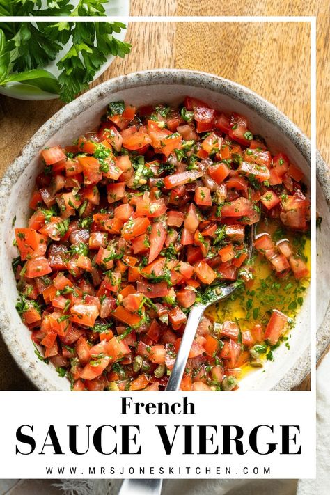 This fresh and zesty French sauce is perfect for grilled fish, seafood, meats and vegetables and takes just minutes to make! French Sauces For Fish, French Fish Recipes, Sauces For Fish, French Seafood, Veggie Sauce, French Sauces, Light Meals, Grilled Fish, French Food