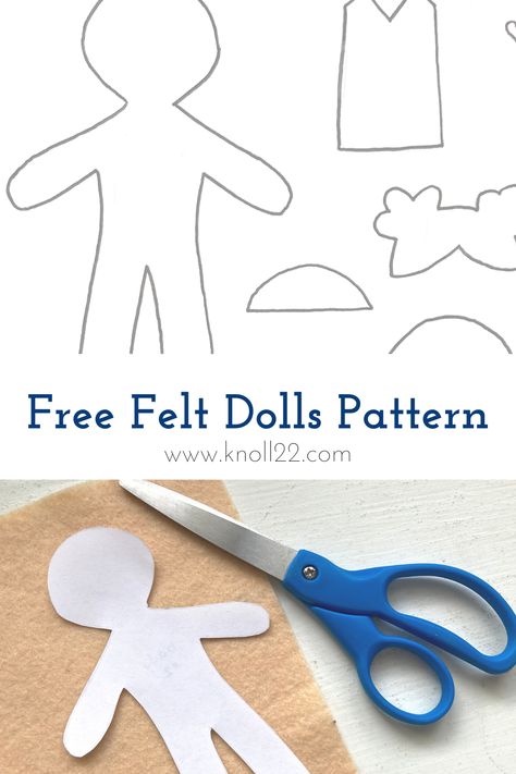 Stuffed Doll Pattern, Tiny Doll Pattern Free, Easy Felt Dolls Diy, Paper Doll Pattern, Free Doll Patterns To Sew Simple, Pocket Dolls Pattern Free, Felt Dolls Patterns Free, Simple Doll Pattern, Kid Sewing Patterns