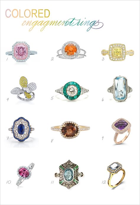 Color Stone Engagement Rings, Color Stone Rings, Colored Wedding Rings, Colored Diamond Engagement Rings, Colored Stone Engagement Rings, Favorite Engagement Rings, Pink Diamond Ring, Life Styles, Vintage Ideas