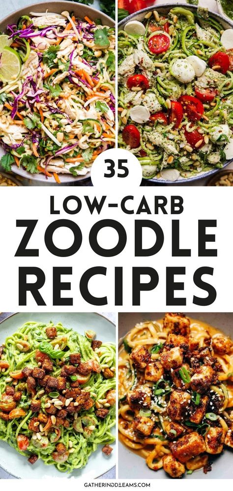 Whole 30 Zoodle Recipes, Zoodle Bowls Healthy Recipes, Meals With Zucchini Noodles, Zucchini Noodle Meal Ideas, Recipe With Zoodles, Zucchini Noodle Side Dish Recipes, Zoodle Dinner Recipes, Easy Zoodle Recipe, Recipes Using Zucchini Noodles