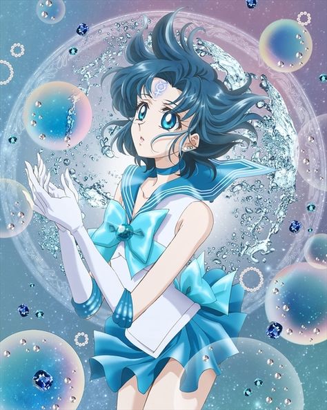 Sailor Mercury Cover Art for Sailor Moon Crystal Blu-ray Vol. 2 Sailor Moons, Sweet Pictures, Arte Sailor Moon, Minako Aino, Sailor Senshi, Popular Manga, Sailor Moon Manga, Sailor Moon Wallpaper, Sailor Moon Character