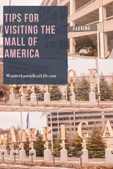 photos of the Mall of America sign and entering the parking garage at Mall of America in Bloomington, Minnesota. Text on screen reads "Tips for visiting the Mall of America WanderLust in Real Life.com" What To Do Outside, Bloomington Minnesota, Pack Up And Go, Minnesota Travel, Mall Of America, Road Trip Adventure, Exotic Places, Alaska Travel, My Whole Life