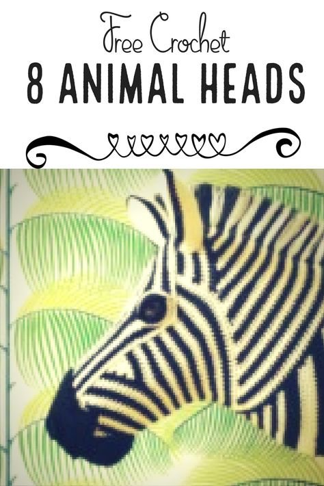 Crochet Animal Heads, Crochet Animal Head, Crochet Taxidermy, Animal Mounts, Crochet Zebra, Beau Crochet, Crochet Wall Art, Crochet Wall Hangings, Animal Heads