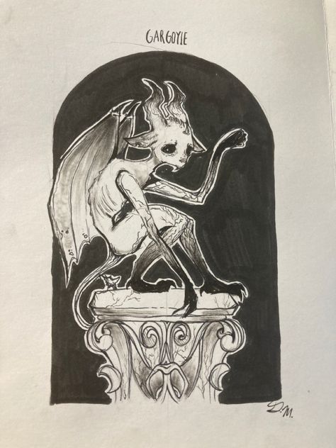 Gargoyle Drawing, Male Sketch, Humanoid Sketch, Drawings, Beauty, Art