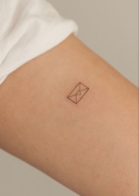 Prague Tattoo, Envelope Tattoo, Square Tattoo, Soft Tattoo, Maching Tattoos, Simple Arm Tattoos, Basic Tattoos, Hand And Finger Tattoos, Petite Tattoos