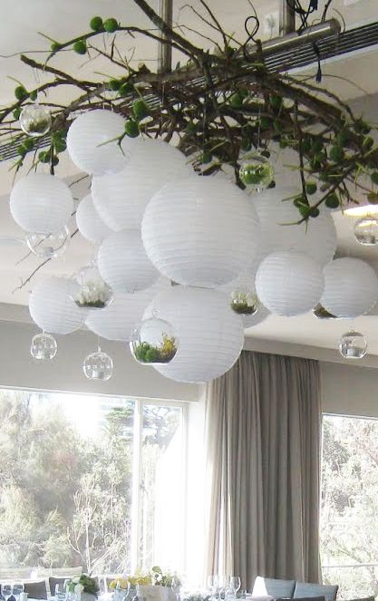 White wedding lantern cluster Party Decorations White, Wedding Lantern, White Party Decorations, Hanging Wedding Decorations, White Paper Lanterns, Paper Lantern Decor, Hanging Paper Lanterns, Lantern Decor, Egg Carton Crafts