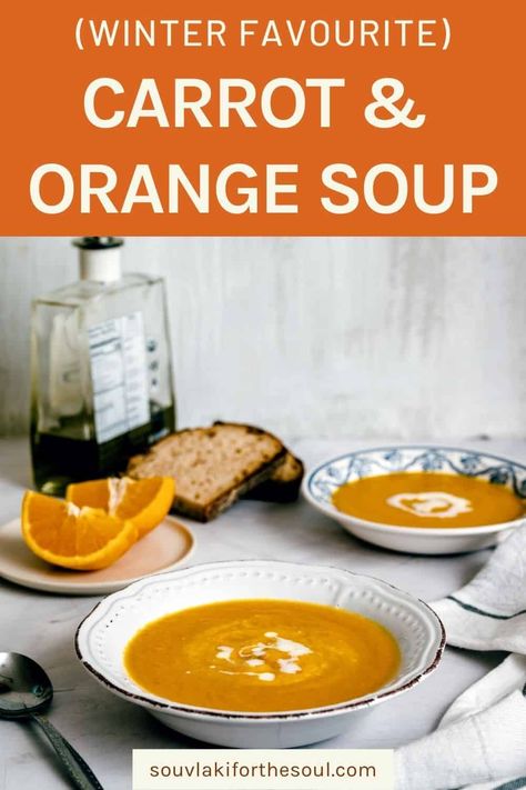 Carrot And Pumpkin Soup, Carrot Orange Soup, Healthy Carrot Ginger Soup, Carrot Turmeric Soup, Curried Carrot Ginger Soup, Carrot And Orange Soup, Soup Dairy Free, Orange Soup, Light Summer Meals