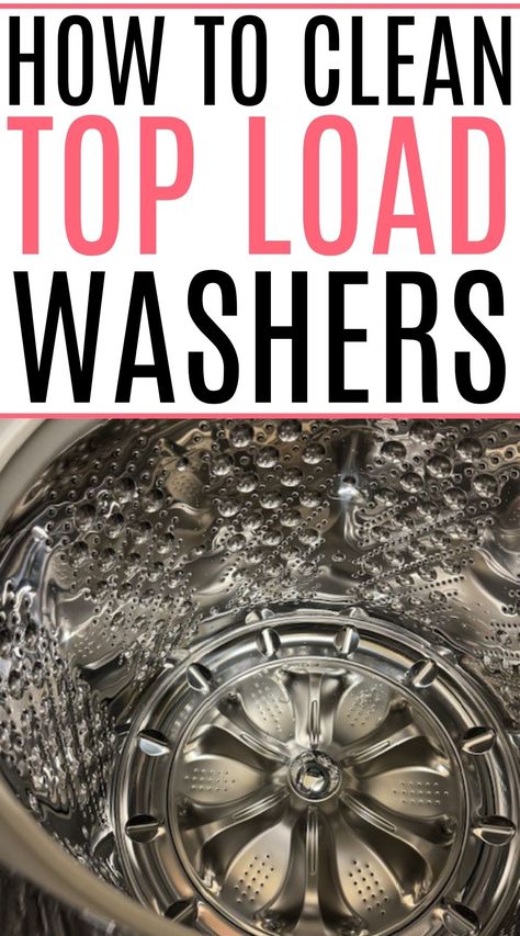 When was the last time you cleaned the washing machine? Check out how to clean a top load washer without any scrubbing. It only takes a few minutes of your time and your clothes will smell better! How To Clean A Top Loader Washer, Cleaning A Washer Machine, How To Clean Your Washer, How To Clean Washer, How To Wash Clothes In Washing Machine, How To Wash Your Washing Machine, Clean My Washing Machine, Wash Washing Machine, Homemade Washer Cleaner