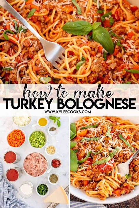 Healthy Turkey Bolognese, Ground Turkey Linguine Recipes, Turkey Bolognese Sauce Healthy, Ground Turkey Bolognese Sauce, Turkey Bolognese Recipe, Ground Turkey Spaghetti Recipes, Turkey Spaghetti Recipes, Ground Turkey Bolognese, Turkey Pasta Recipes