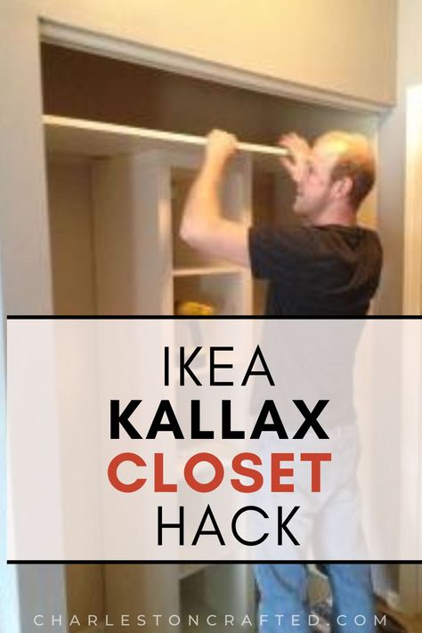 Ikea Hall Closet Organization, Closet Wall Shelves, Ikea Closet Makeover Diy, Cupboard To Wardrobe Ideas, Best Closet Systems Small Spaces, Small Area Closet Ideas, Ikea Cube Storage Closet, Ikea Kallax Coat Closet, Closet Organization Reach In