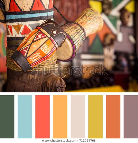 Drums For Sale, African Drum, Colour Swatches, African Colors, Indian Colours, African Decor, Complimentary Colors, African Safari, Color Textures