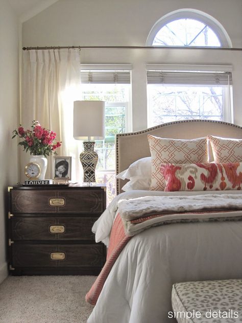 Simple Details - One Room Challenge - Craigslist Bedroom - neutral with pop of color Dreamy Bedrooms, Guest Bedrooms, Beautiful Bedrooms, Dream Bedroom, My New Room, Cozy Bedroom, Home Fashion, Guest Bedroom, Bedroom Makeover