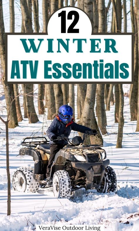 Winter ATV Essentials Four Wheeler Accessories, Atv Camping, Atv Vehicles, Atv Gear, Snow Trails, Snow Day Outfit, Atv Car, Four Wheeling, Atv Trailers