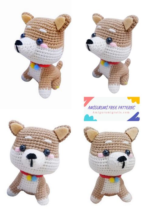 Crochet Maru The Shiba Amigurumi Free Pattern - Amigurumi Pattern Shiba Inu Crochet, Free Crochet Amigurumi, Amigurumi Dog, Cat Amigurumi, Christmas Teddy Bear, Cuddly Toy, Crochet Dog, Little Puppies, Dog Pattern