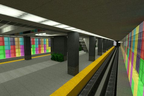 Minecraft Subway Station, Minecraft Subway, Minecraft Train, Minecraft Underwater, Minecraft Underground, Minecraft Modern City, Minecraft City Ideas, Modern Minecraft Houses, Minecraft City Buildings